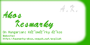 akos kesmarky business card